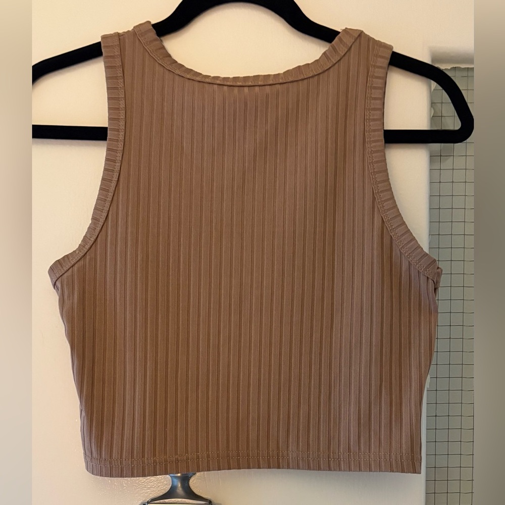 SHEIN EZwear Car Letter Graphic Ribbed Knit Tank Top - Picture 3 of 4